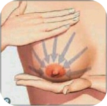 Light Breast Massage to Increase blood circulation.